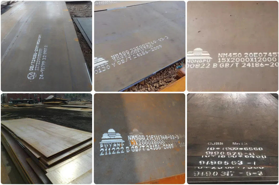 Baosteel Ms Plate Nm400 Nm450 Nm500 Ar400 Ar450 Ar500 Low Alloy Carbon Steel Mn13 Wear Resistant Steel Sheet Plate