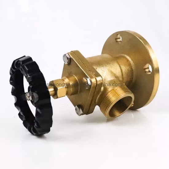 Hongye Brass Right Angle Pattern Marine Flange Fire Hydrant Valve for Shipboard with Bolts